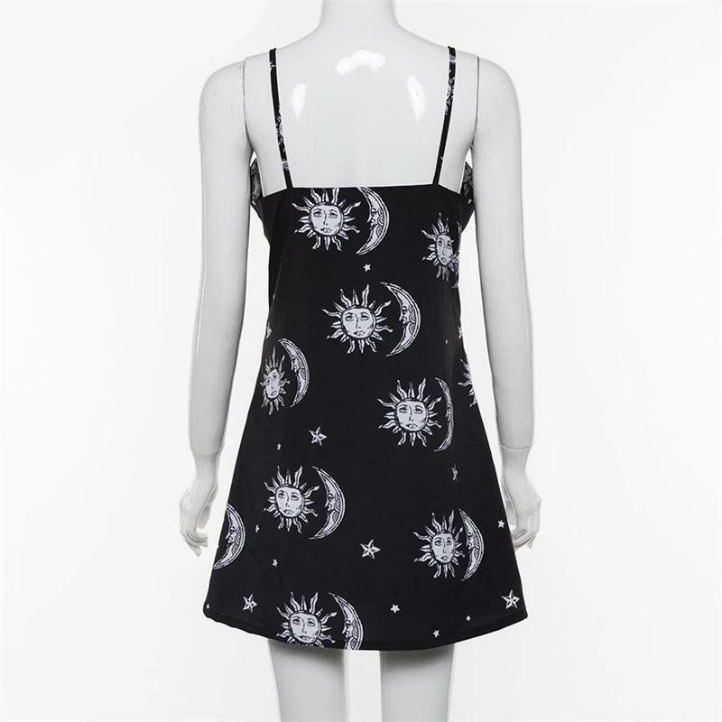 Y2K Heart Moon Star Dress - 90s Grunge, Retro Summer Outfit, Y2K Party & Club Fashion