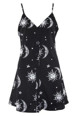 Y2K Heart Moon Star Dress - 90s Grunge, Retro Summer Outfit, Y2K Party & Club Fashion