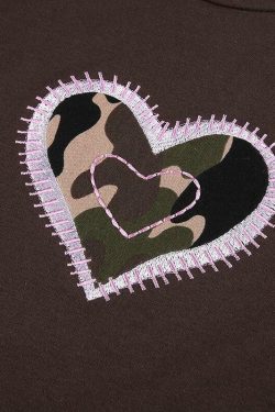 Y2K Heart Print Shirt - Retro 90s Grunge, Summer Y2K Outfits, Pastel Goth, Y2K Club Fashion