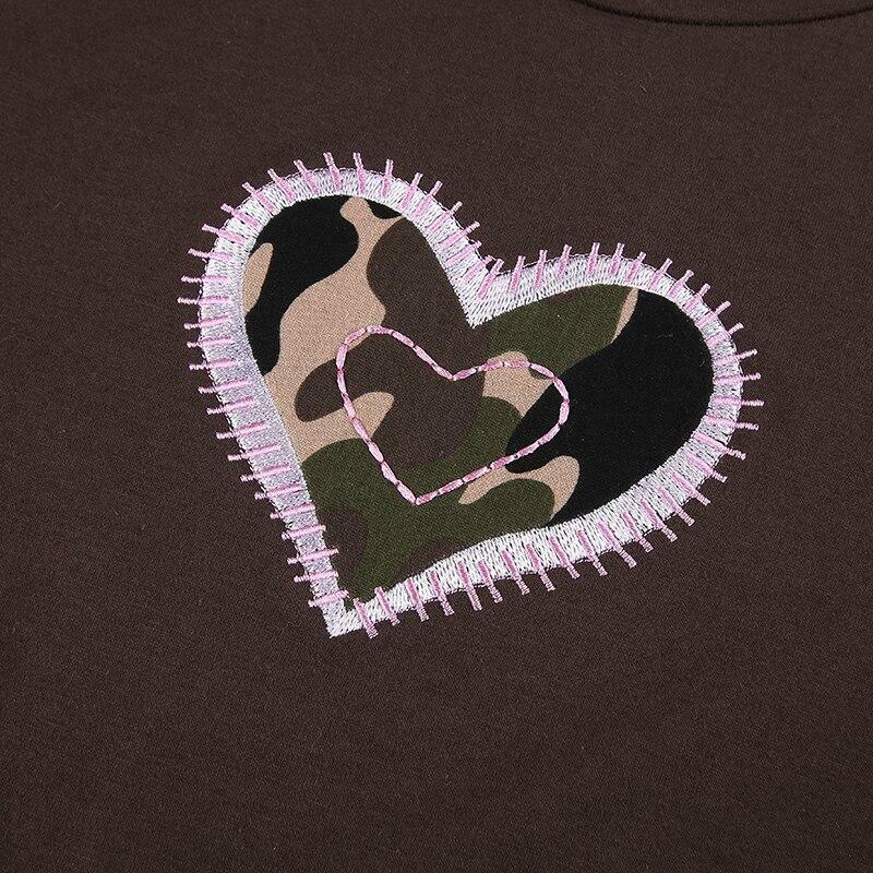 Y2K Heart Print Shirt - Retro 90s Grunge, Summer Y2K Outfits, Pastel Goth, Y2K Club Fashion