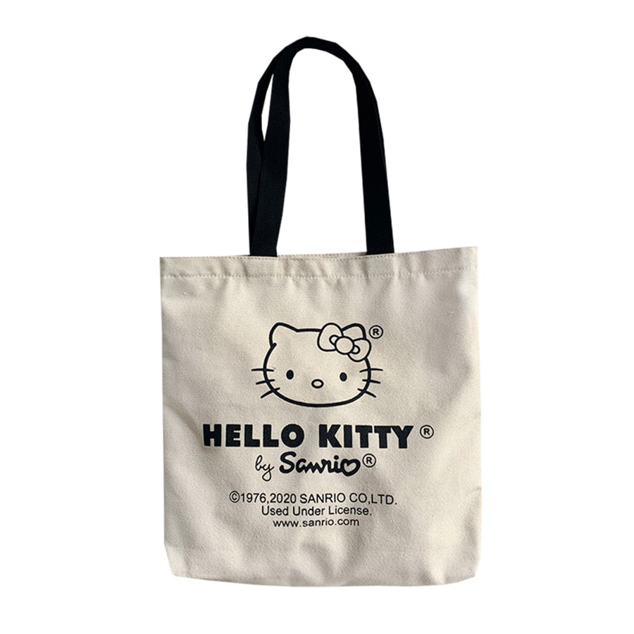 Y2K Hello Kitty Canvas Tote Bag - Perfect for 90s Grunge, Retro, and Summer Y2K Outfits