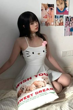 Y2K Hello Kitty Skater Dress - 90s Grunge, Retro Summer Outfit, Pastel Goth Fashion