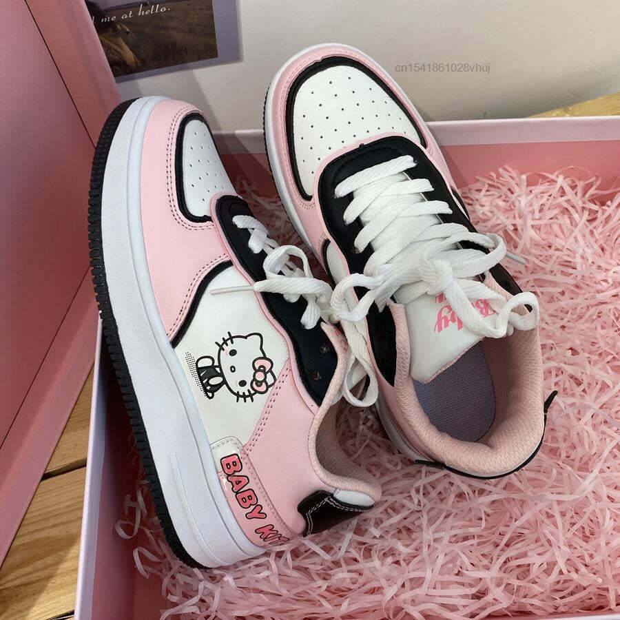 Y2K Hello Kitty Sneakers - Retro 90s Grunge, Pastel Goth, and Summer Y2K Fashion
