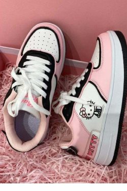 Y2K Hello Kitty Sneakers - Retro 90s Grunge, Pastel Goth, and Summer Y2K Fashion