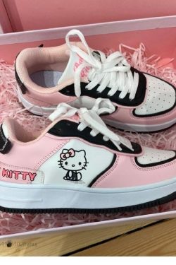 Y2K Hello Kitty Sneakers - Retro 90s Grunge, Pastel Goth, and Summer Y2K Fashion