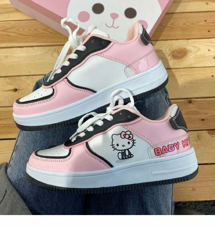 Y2K Hello Kitty Sneakers - Retro 90s Grunge, Pastel Goth, and Summer Y2K Fashion