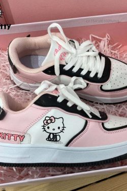 Y2K Hello Kitty Sneakers - Retro 90s Grunge, Pastel Goth, and Summer Y2K Fashion
