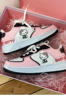 Y2K Hello Kitty Sneakers - Retro 90s Grunge, Pastel Goth, and Summer Y2K Fashion