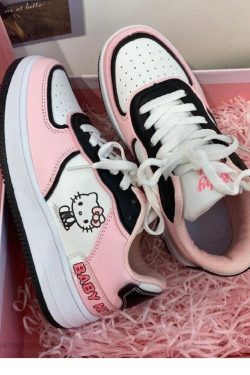 Y2K Hello Kitty Sneakers - Retro 90s Grunge, Pastel Goth, and Summer Y2K Fashion