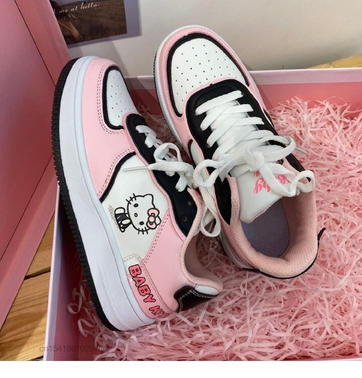 Y2K Hello Kitty Sneakers - Retro 90s Grunge, Pastel Goth, and Summer Y2K Fashion