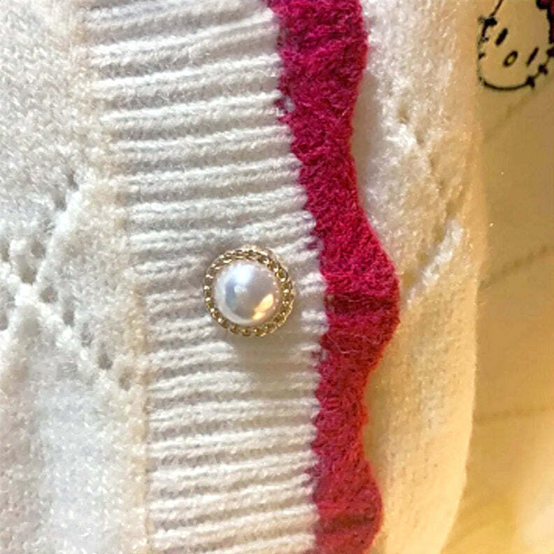 Y2K Hello Kitty Sweater Cardigan - 90s Grunge, Retro, Pastel Goth, Summer Y2K Outfits