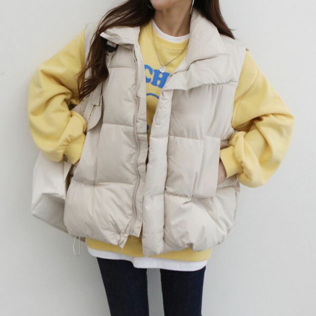 Y2K High-Neck Puffer Vest - Retro 90s Grunge, Summer Outfits, Club & Party Fashion
