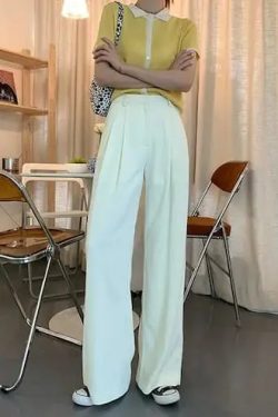 Y2K High-Waist Wide Dress Pants - 90s Grunge, Retro, Summer, Club, and Party Outfits