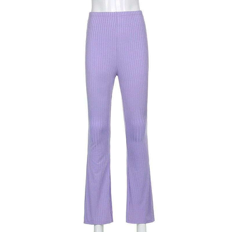 Y2K High Waist Bell Bottom Pants - Retro 90s Grunge, Summer Y2K Outfits, Pastel Goth Fashion