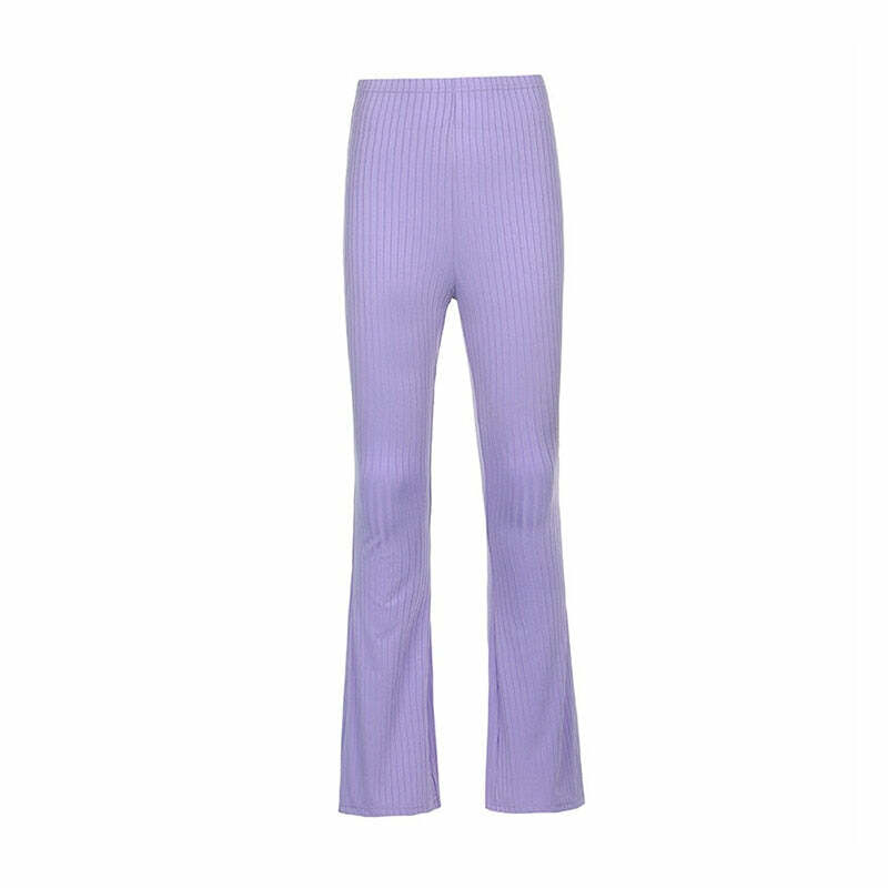 Y2K High Waist Bell Bottom Pants - Retro 90s Grunge, Summer Y2K Outfits, Pastel Goth Fashion