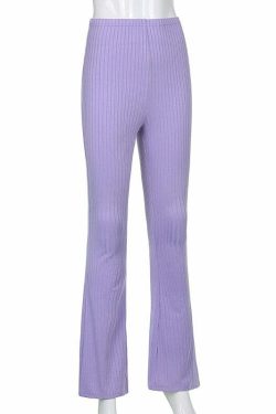 Y2K High Waist Bell Bottom Pants - Retro 90s Grunge, Summer Y2K Outfits, Pastel Goth Fashion