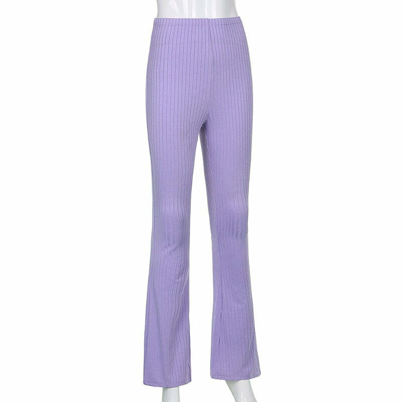 Y2K High Waist Bell Bottom Pants - Retro 90s Grunge, Summer Y2K Outfits, Pastel Goth Fashion