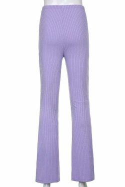 Y2K High Waist Bell Bottom Pants - Retro 90s Grunge, Summer Y2K Outfits, Pastel Goth Fashion