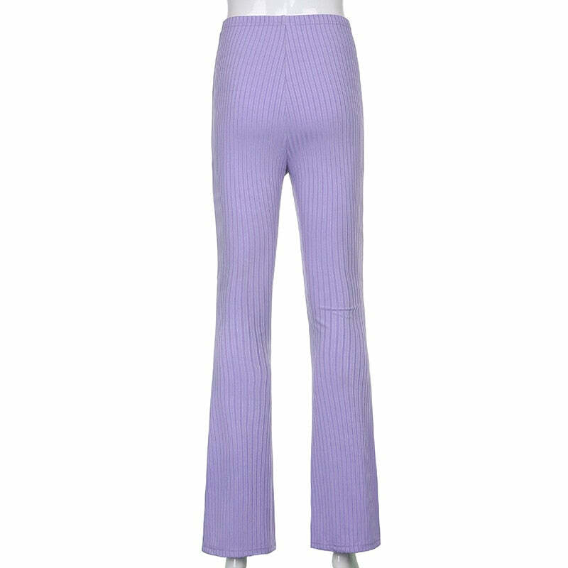 Y2K High Waist Bell Bottom Pants - Retro 90s Grunge, Summer Y2K Outfits, Pastel Goth Fashion