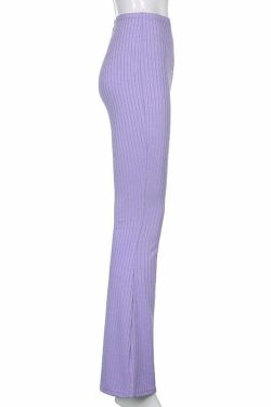 Y2K High Waist Bell Bottom Pants - Retro 90s Grunge, Summer Y2K Outfits, Pastel Goth Fashion