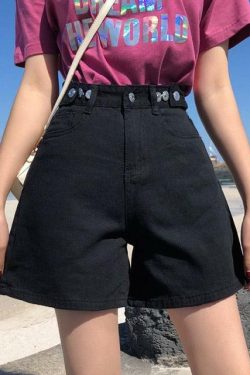 Y2K High Waist Denim Shorts - 90s Grunge, Retro Summer, Y2K Party & Club Outfits