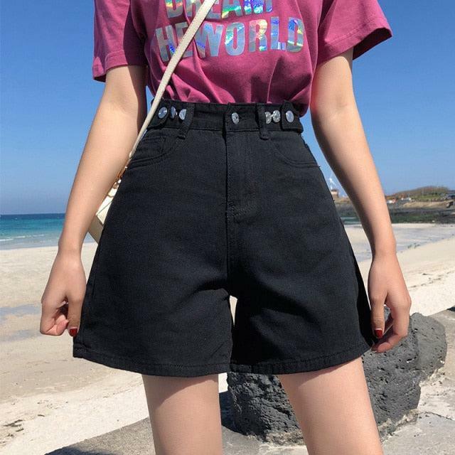 Y2K High Waist Denim Shorts - 90s Grunge, Retro Summer, Y2K Party & Club Outfits
