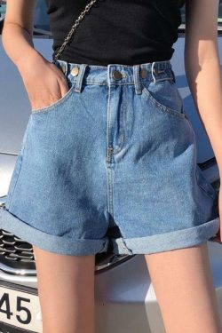 Y2K High Waist Denim Shorts - 90s Grunge, Retro Summer, Y2K Party & Club Outfits