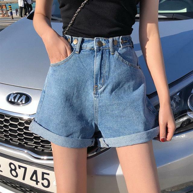 Y2K High Waist Denim Shorts - 90s Grunge, Retro Summer, Y2K Party & Club Outfits