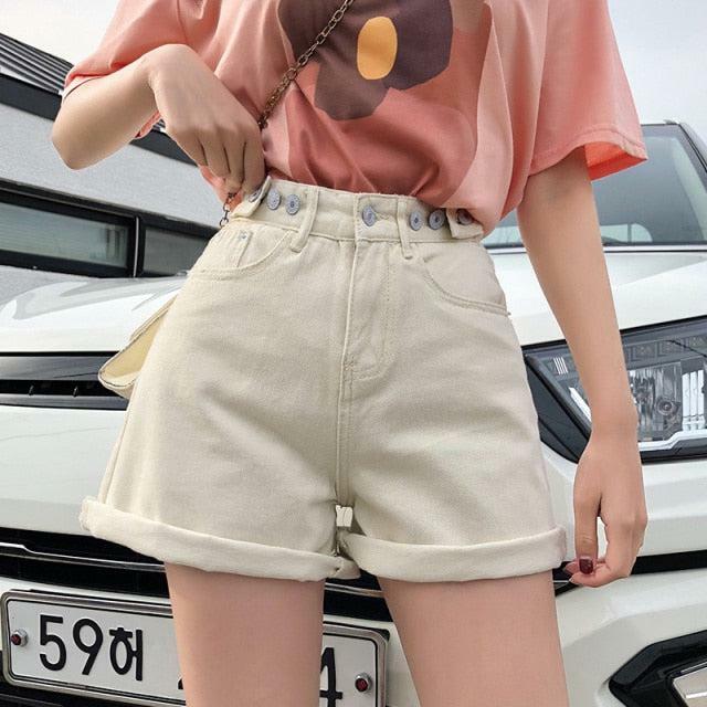 Y2K High Waist Denim Shorts - 90s Grunge, Retro Summer, Y2K Party & Club Outfits