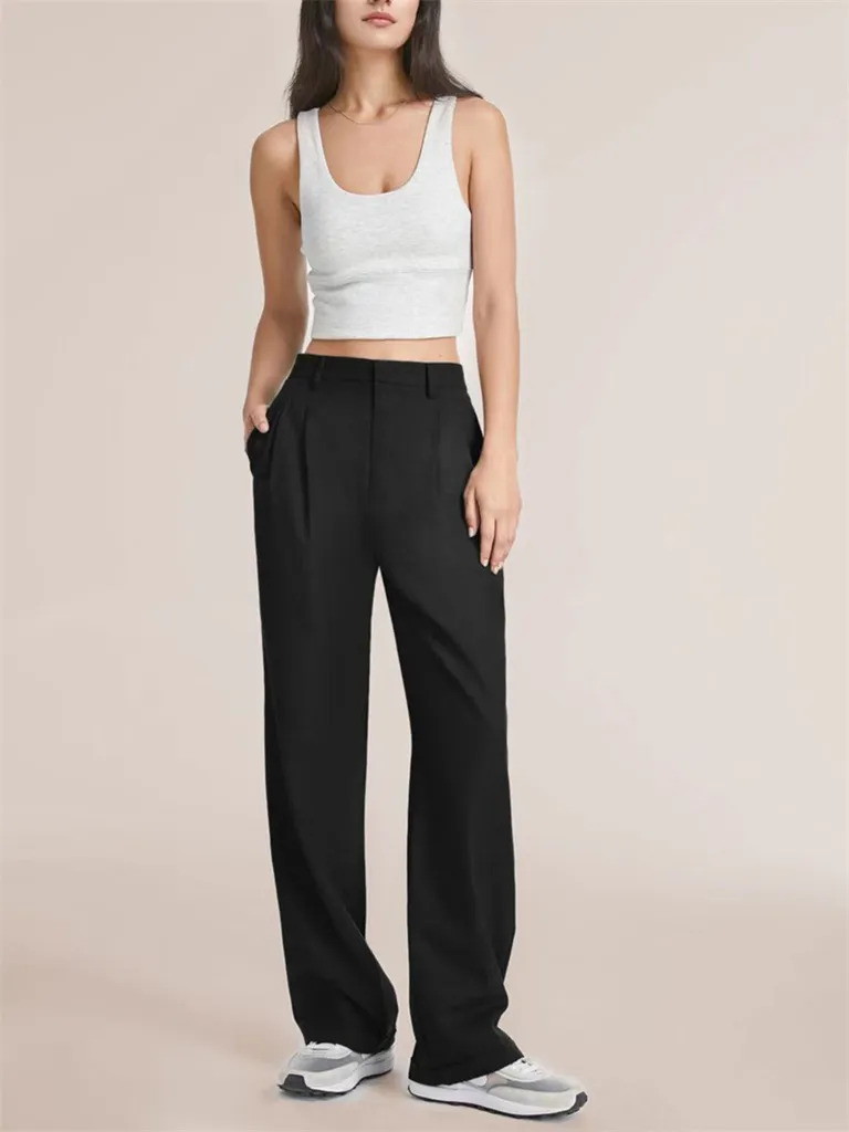 Y2K High Waist Wide-Leg Pants - 90s Grunge, Retro Summer, Y2K Club & Party Outfits