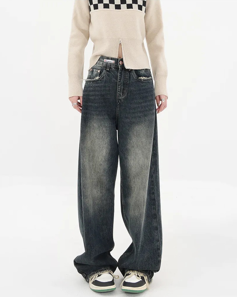 Y2K High Waisted Baggy Jeans - 90s Grunge, Retro Summer, Pastel Goth, Hip Hop Fashion