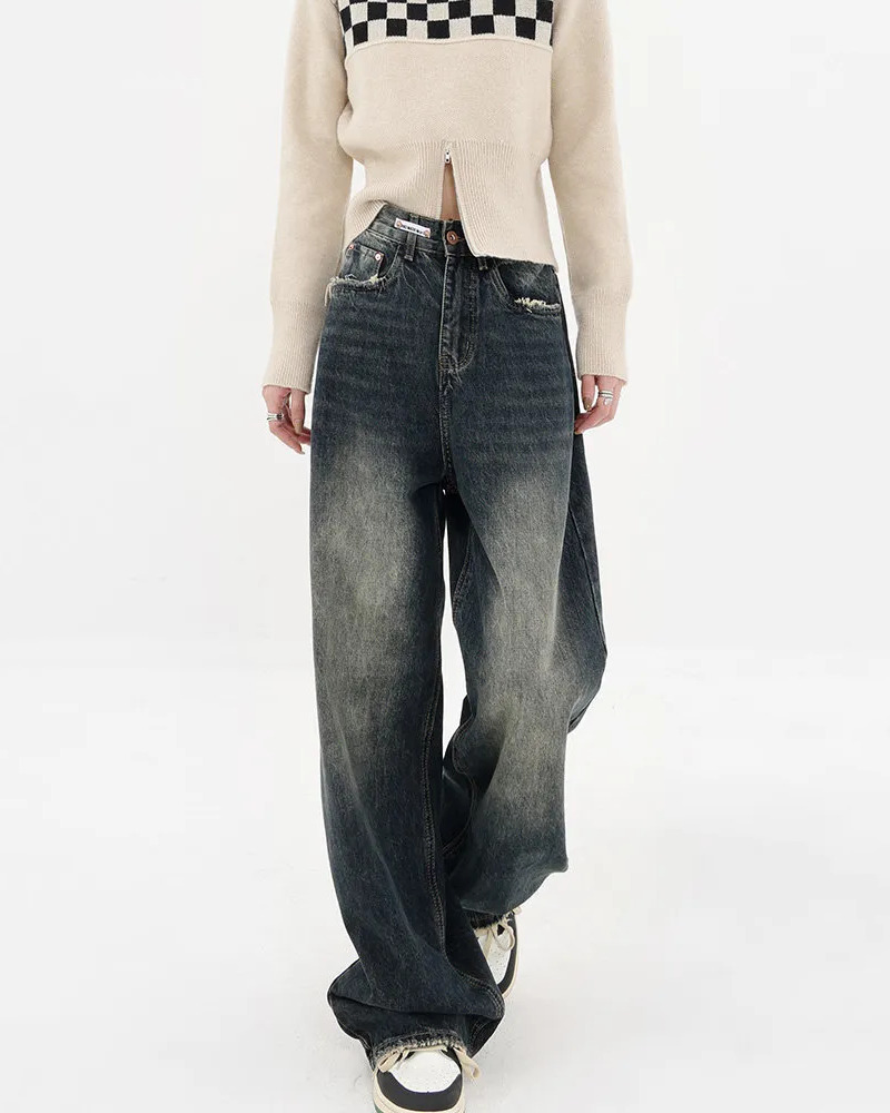Y2K High Waisted Baggy Jeans - 90s Grunge, Retro Summer, Pastel Goth, Hip Hop Fashion