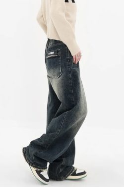 Y2K High Waisted Baggy Jeans - 90s Grunge, Retro Summer, Pastel Goth, Hip Hop Fashion
