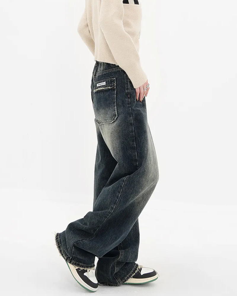 Y2K High Waisted Baggy Jeans - 90s Grunge, Retro Summer, Pastel Goth, Hip Hop Fashion