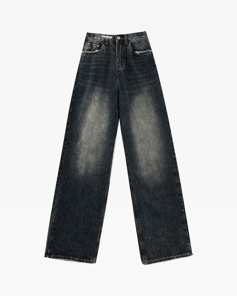 Y2K High Waisted Baggy Jeans - 90s Grunge, Retro Summer, Pastel Goth, Hip Hop Fashion
