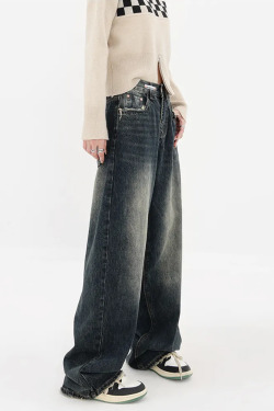 Y2K High Waisted Baggy Jeans - 90s Grunge, Retro Summer, Pastel Goth, Hip Hop Fashion