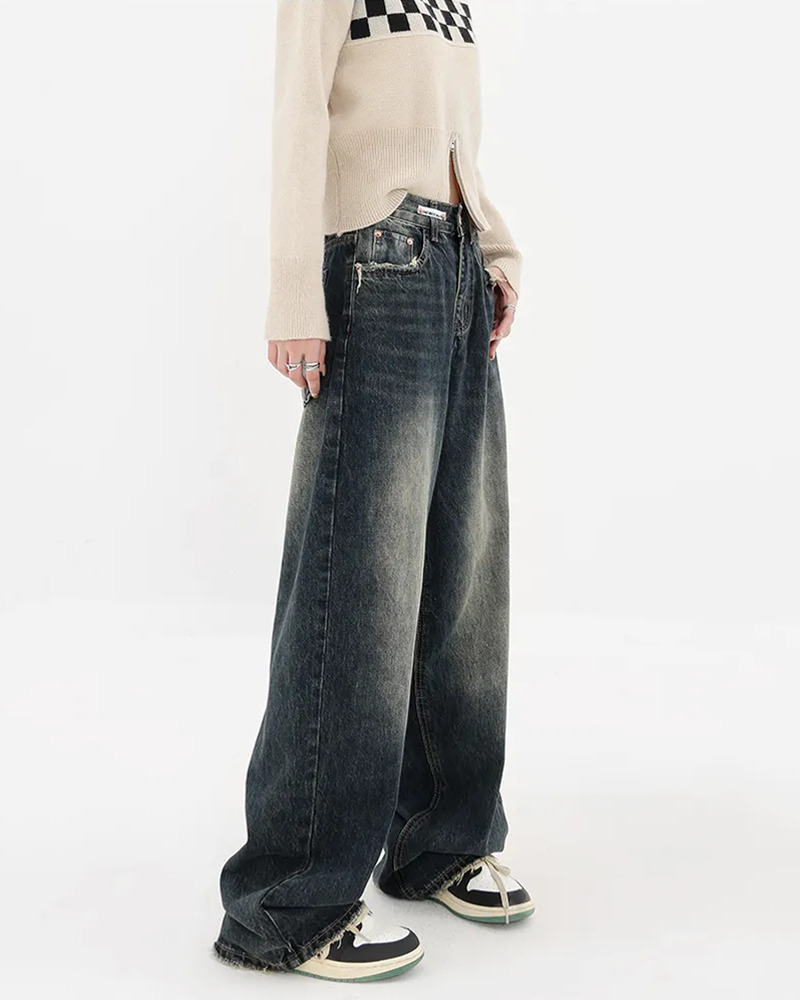 Y2K High Waisted Baggy Jeans - 90s Grunge, Retro Summer, Pastel Goth, Hip Hop Fashion