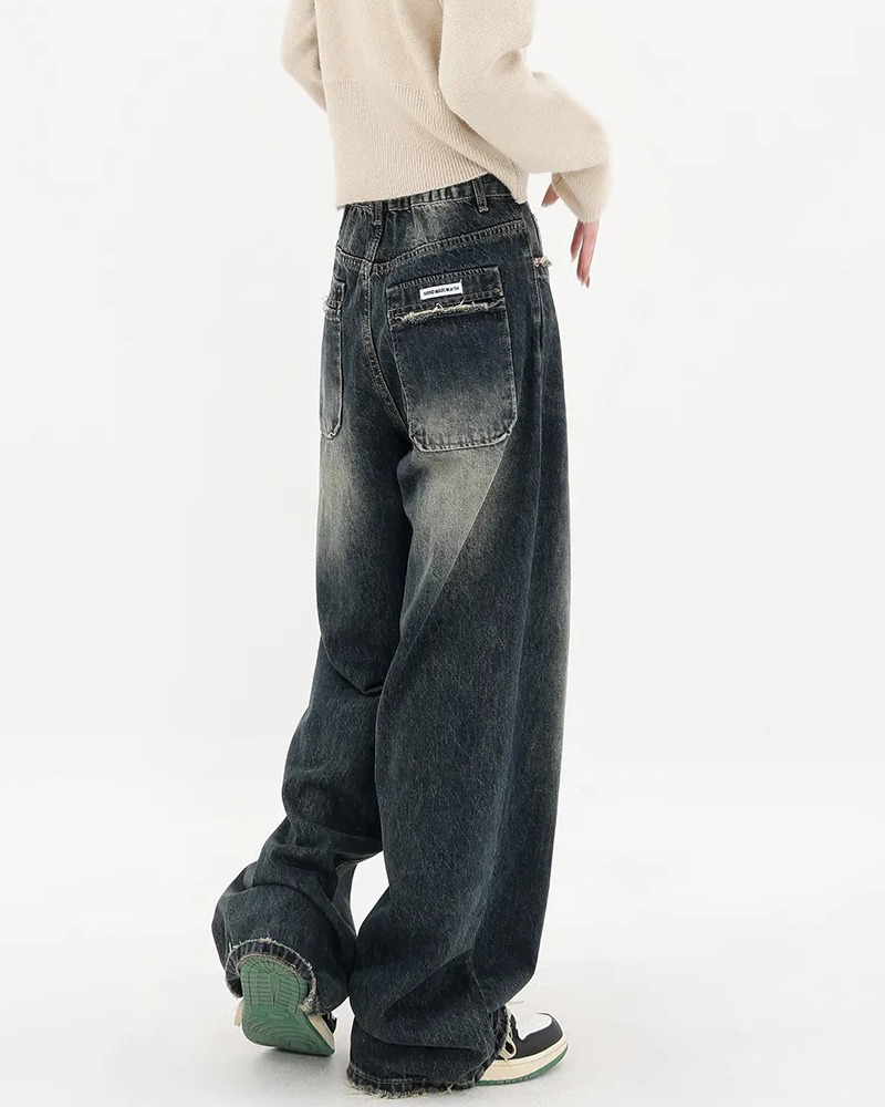 Y2K High Waisted Baggy Jeans - 90s Grunge, Retro Summer, Pastel Goth, Hip Hop Fashion