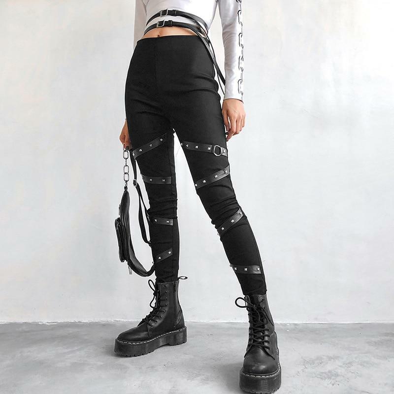 Y2K High Waisted Black Skinny Pants - 90s Grunge, Retro, and Summer Y2K Fashion