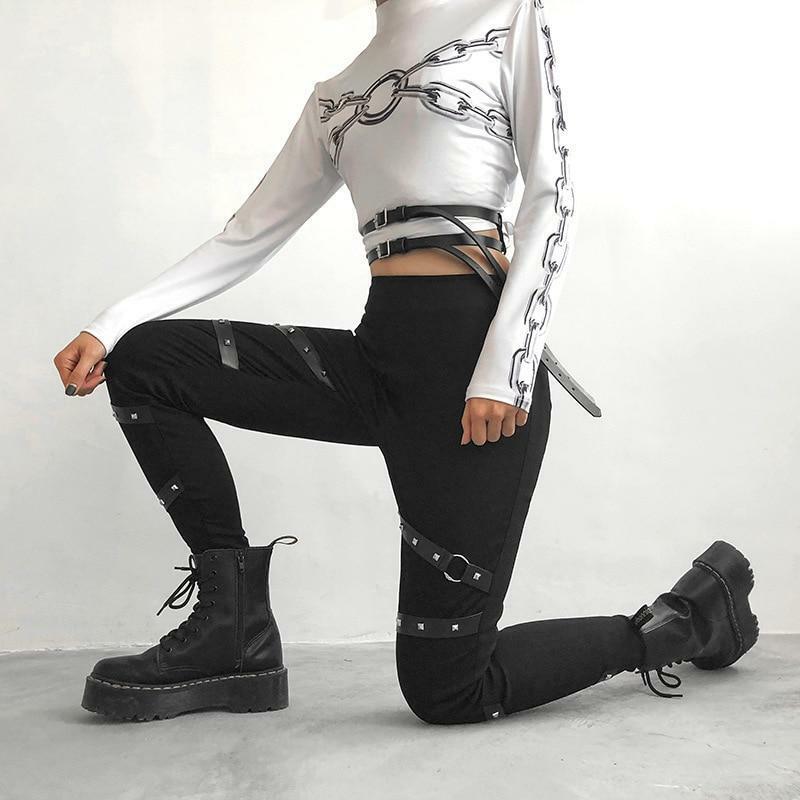 Y2K High Waisted Black Skinny Pants - 90s Grunge, Retro, and Summer Y2K Fashion