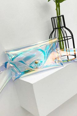 Y2K Holographic Fanny Pack - Perfect for 90s Grunge, Retro, and Summer Y2K Outfits