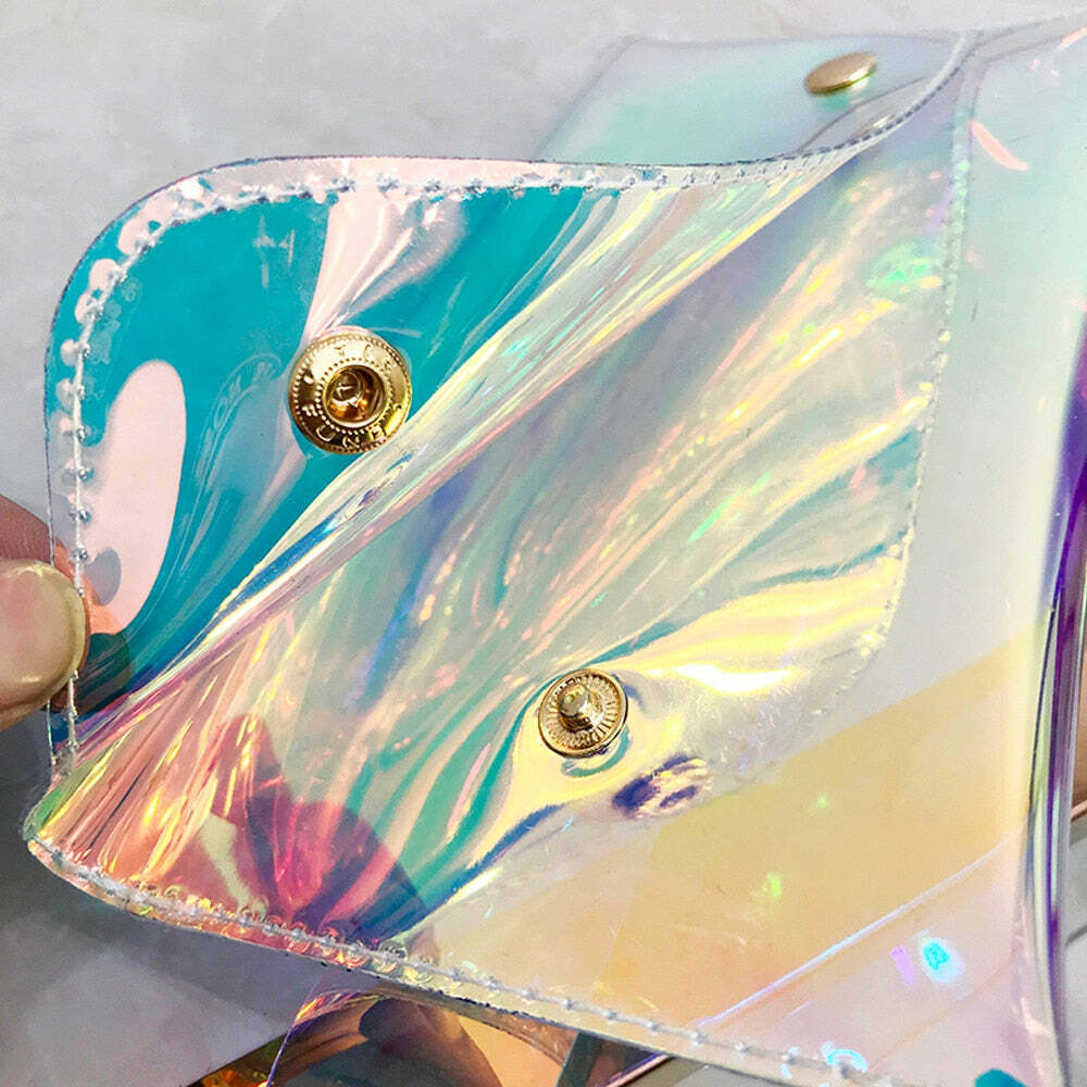 Y2K Holographic Fanny Pack - Perfect for 90s Grunge, Retro, and Summer Y2K Outfits