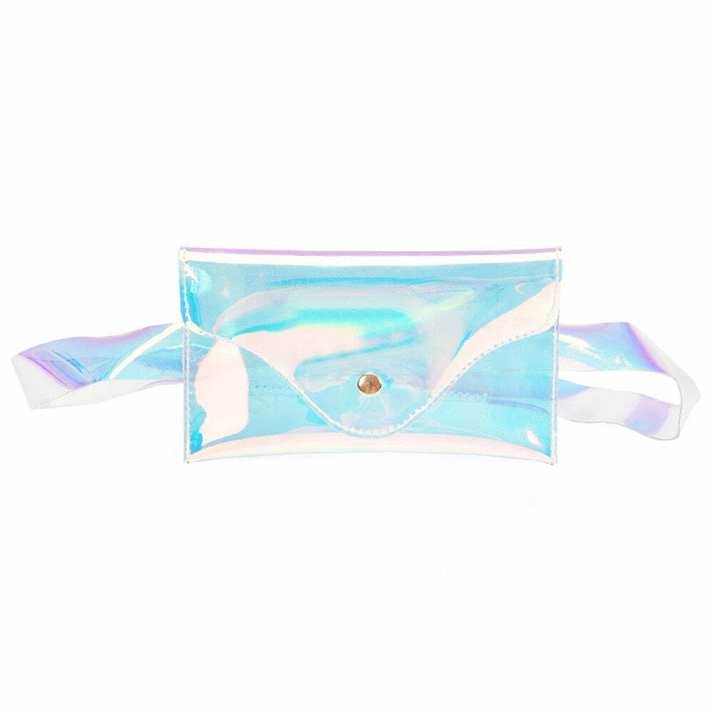 Y2K Holographic Fanny Pack - Perfect for 90s Grunge, Retro, and Summer Y2K Outfits