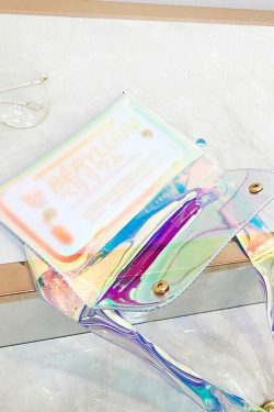 Y2K Holographic Fanny Pack - Perfect for 90s Grunge, Retro, and Summer Y2K Outfits
