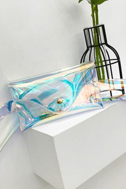 Y2K Holographic Fanny Pack - Perfect for 90s Grunge, Retro, and Summer Y2K Outfits