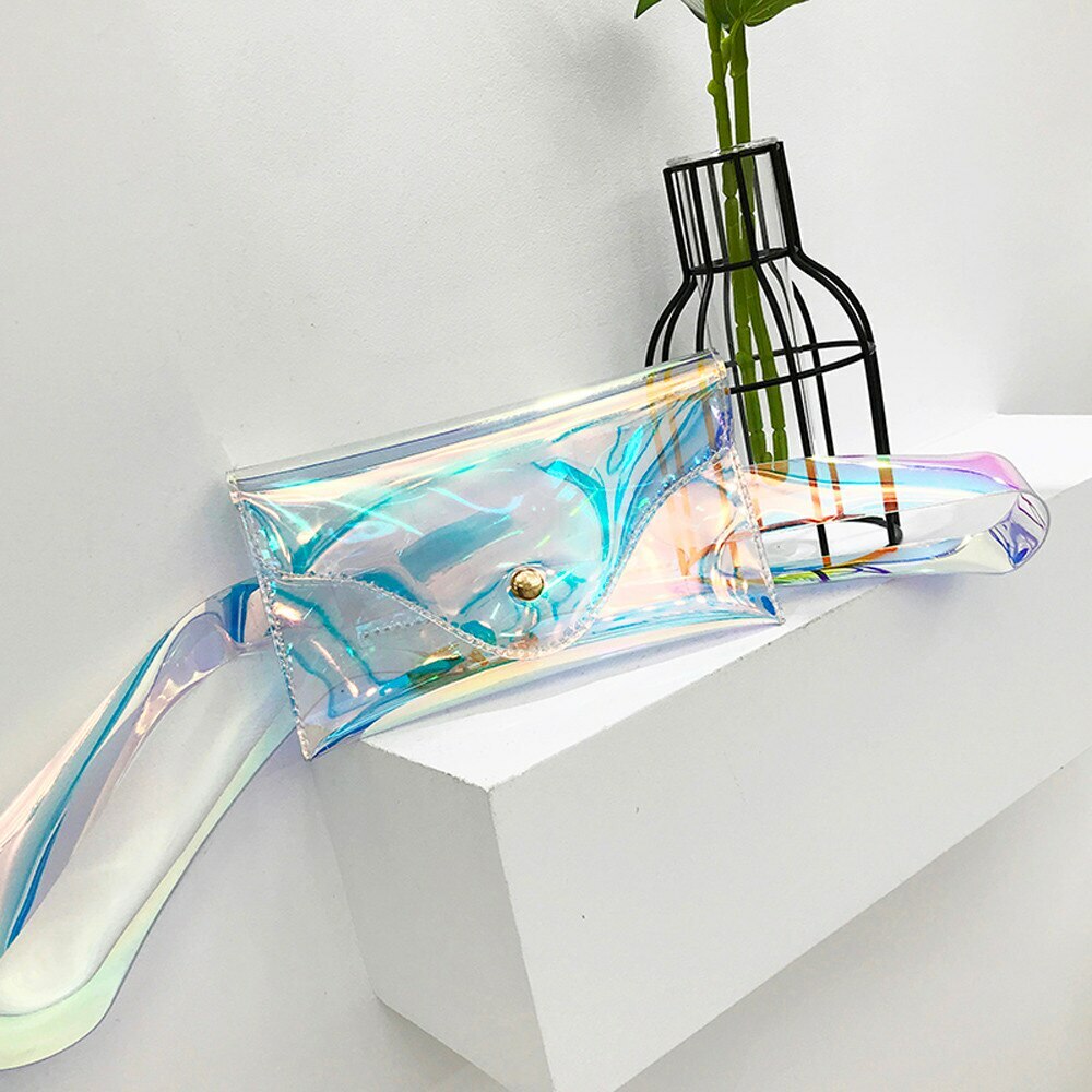 Y2K Holographic Fanny Pack - Perfect for 90s Grunge, Retro, and Summer Y2K Outfits