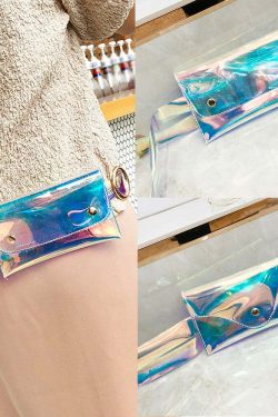 Y2K Holographic Fanny Pack - Perfect for 90s Grunge, Retro, and Summer Y2K Outfits