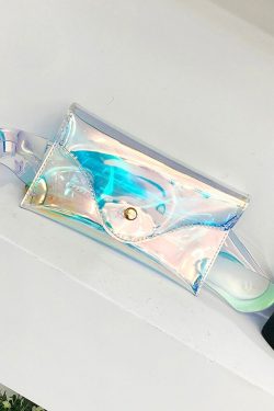 Y2K Holographic Fanny Pack - Perfect for 90s Grunge, Retro, and Summer Y2K Outfits