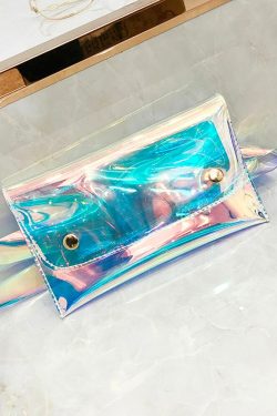 Y2K Holographic Fanny Pack - Perfect for 90s Grunge, Retro, and Summer Y2K Outfits