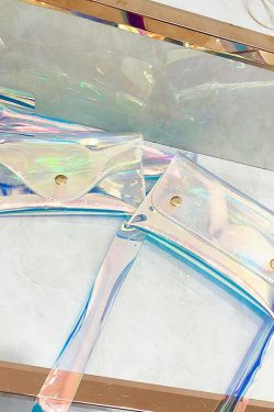Y2K Holographic Fanny Pack - Perfect for 90s Grunge, Retro, and Summer Y2K Outfits